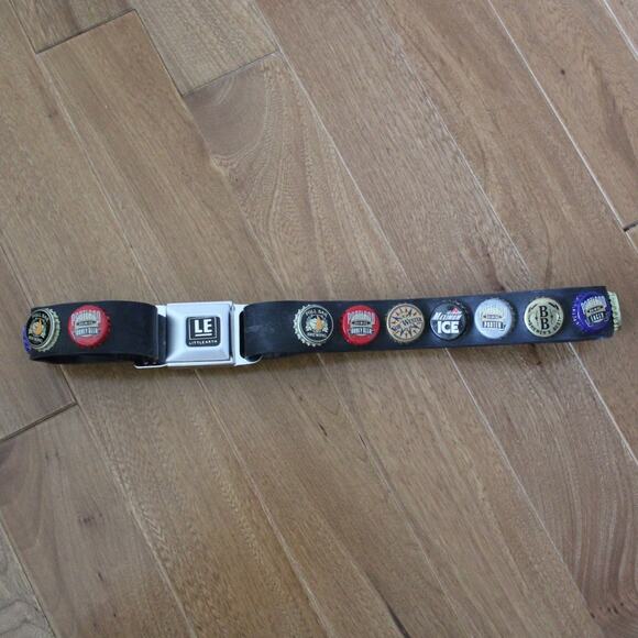 Little Earth Beer Bottle Seatbelt Belt With Opener Buckle Adjustable Medium - Picture 1 of 9